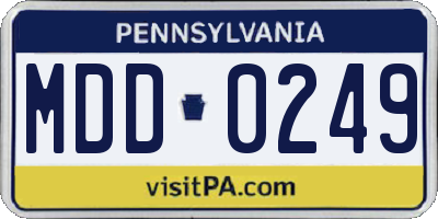 PA license plate MDD0249