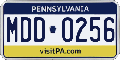 PA license plate MDD0256