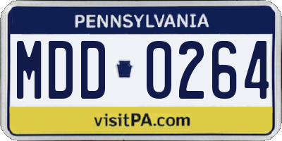 PA license plate MDD0264