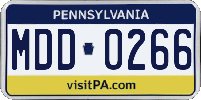 PA license plate MDD0266