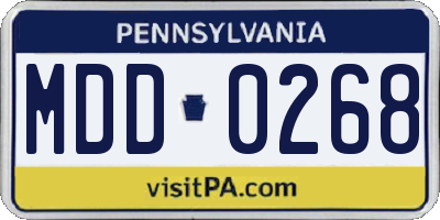 PA license plate MDD0268