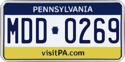 PA license plate MDD0269