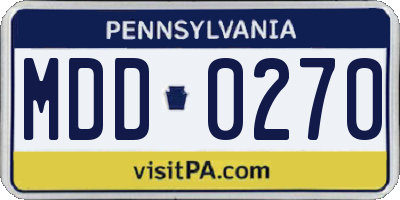 PA license plate MDD0270