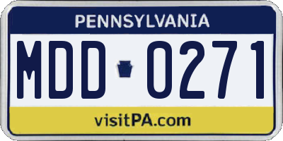 PA license plate MDD0271