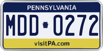 PA license plate MDD0272