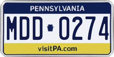 PA license plate MDD0274