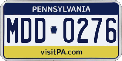 PA license plate MDD0276