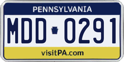PA license plate MDD0291