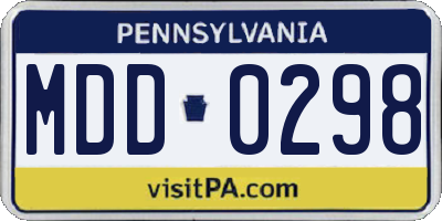 PA license plate MDD0298