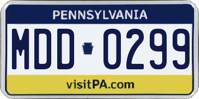 PA license plate MDD0299