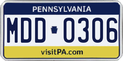 PA license plate MDD0306