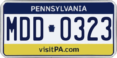 PA license plate MDD0323