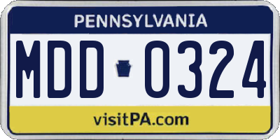 PA license plate MDD0324