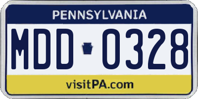 PA license plate MDD0328