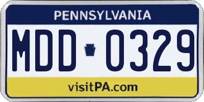 PA license plate MDD0329