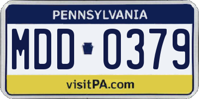PA license plate MDD0379