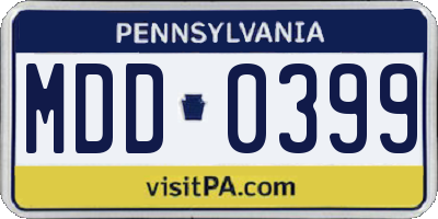 PA license plate MDD0399