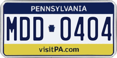 PA license plate MDD0404