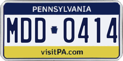 PA license plate MDD0414