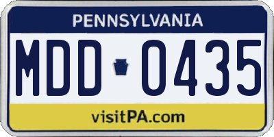 PA license plate MDD0435