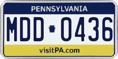 PA license plate MDD0436