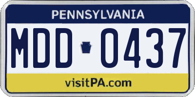 PA license plate MDD0437