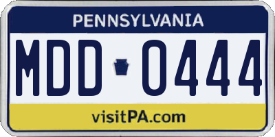 PA license plate MDD0444