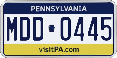 PA license plate MDD0445
