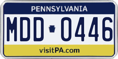PA license plate MDD0446