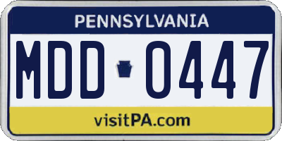 PA license plate MDD0447