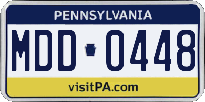 PA license plate MDD0448