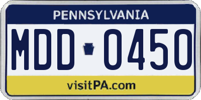 PA license plate MDD0450