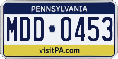 PA license plate MDD0453