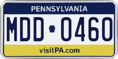 PA license plate MDD0460