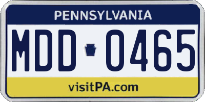 PA license plate MDD0465