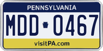 PA license plate MDD0467