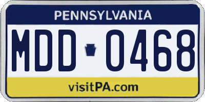 PA license plate MDD0468