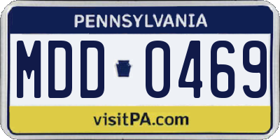 PA license plate MDD0469