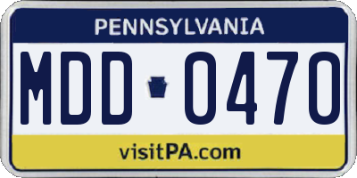 PA license plate MDD0470