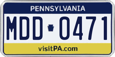 PA license plate MDD0471