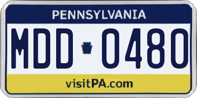PA license plate MDD0480