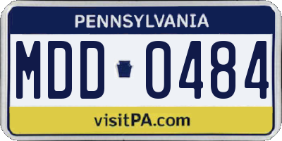 PA license plate MDD0484