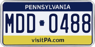PA license plate MDD0488
