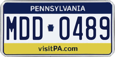 PA license plate MDD0489