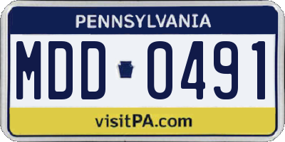 PA license plate MDD0491