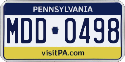 PA license plate MDD0498