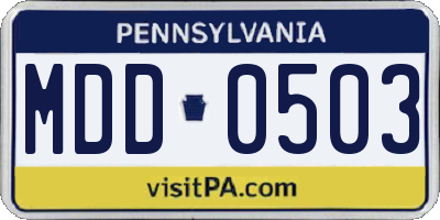 PA license plate MDD0503