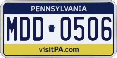 PA license plate MDD0506
