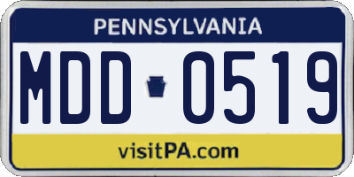PA license plate MDD0519