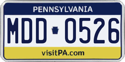 PA license plate MDD0526